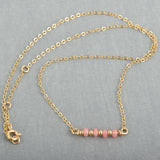 Pink Jade Bar Necklace