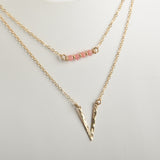 Pink Jade Bar Necklace