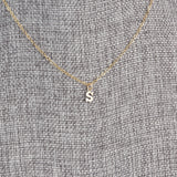 Tiny Letter Gold Necklace