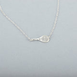 Sideways Tennis Racquet Necklace