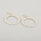 White Hoops Terrazzo Earrings